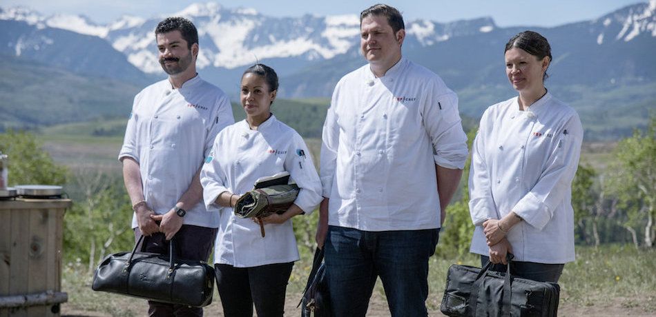 Participantes do Top Chef com o maravilhoso horizonte do Colorado - Foto: Bravo TV/Reprodução