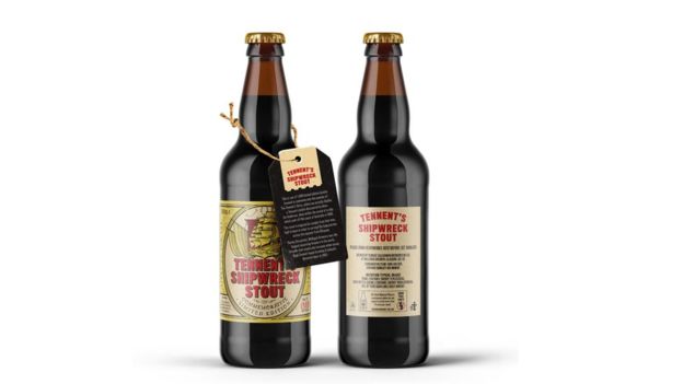 A Cervejaria Tennent criou uma edição especial da cerveja que foi encontrada no navio e vai relançar nesta edição comemorativa com 1868 garrafas - Foto: Divulgação/Cervejaria Tennent