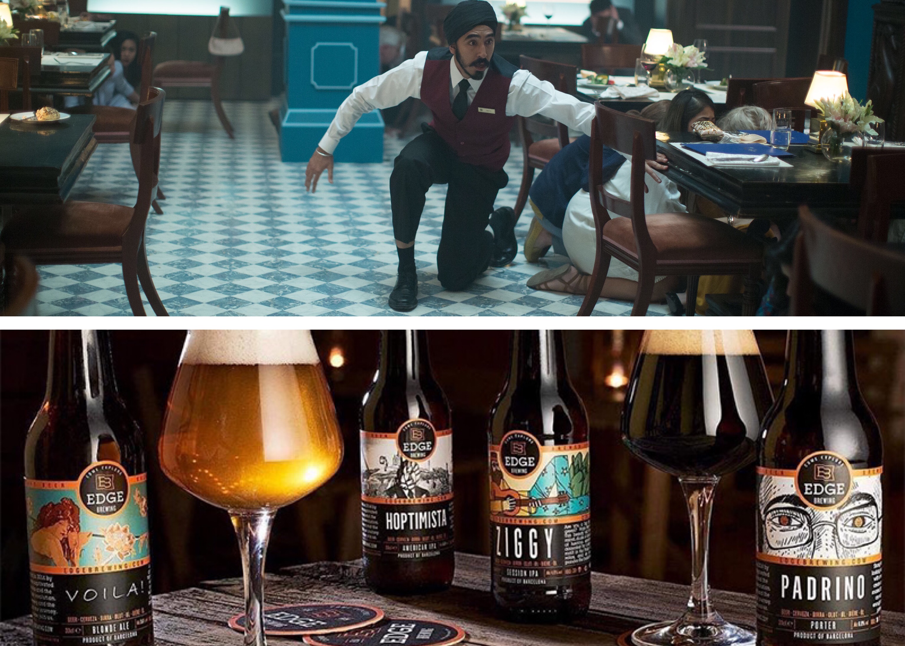 Filme "Atentado ao Hotel Taj Mahal" e cervejas da Edge Brewing são os destaques da coluna de cinema desta sexta-feira - Foto: Montagem com Divulgação/Imagem Filmes e Divulgação/Beer Press/Edge Brewing