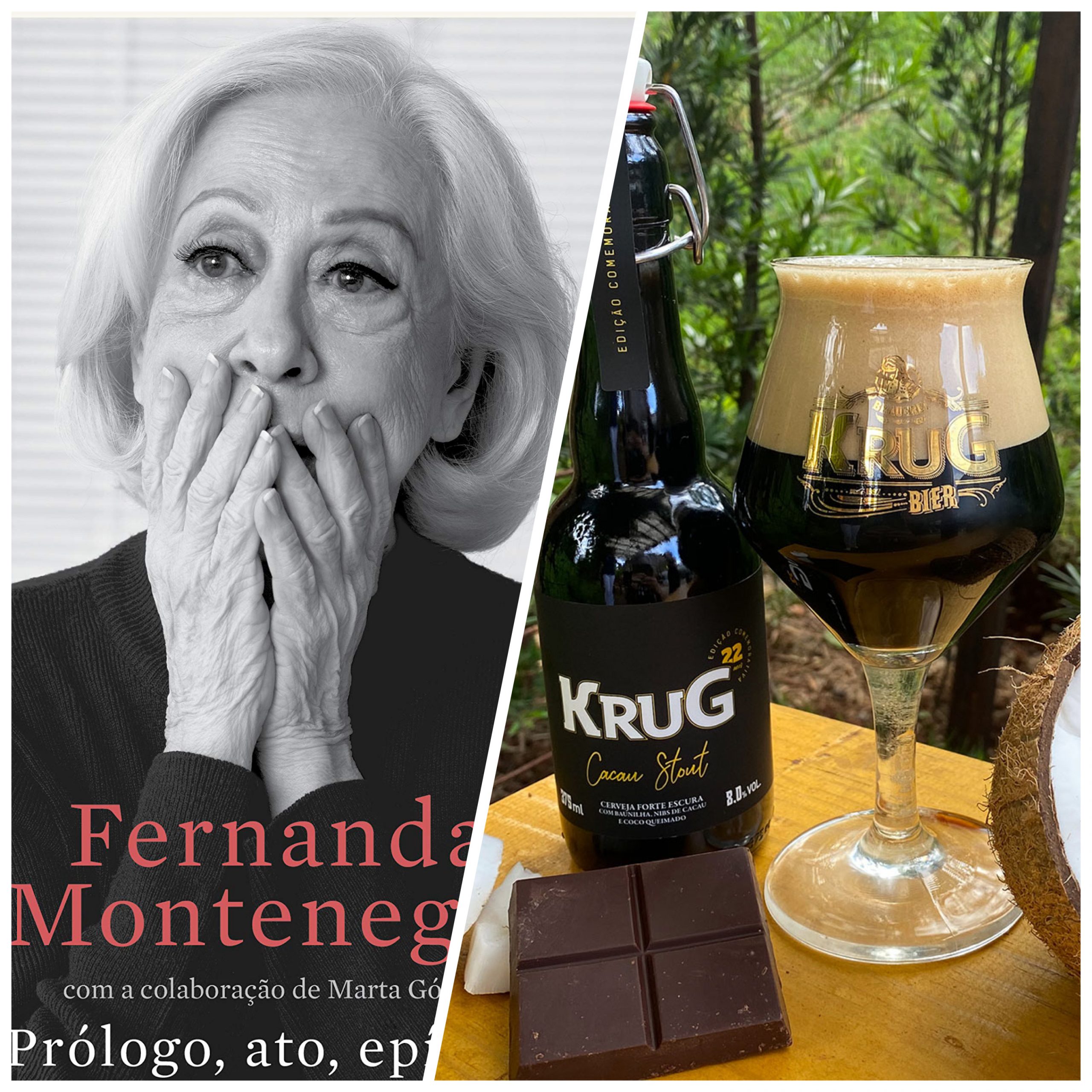 Livro de Fernanda Montenegro e cerveja especial da Krug estao no desafio da leitura do mes de fevereiro